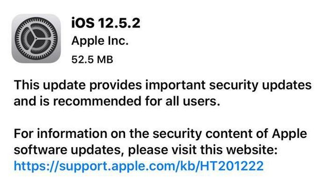屯溪苹果手机维修分享iOS12.5.2发布，建议所有老苹果用户安装 